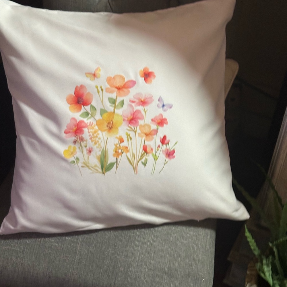 Floral Decorative Pillow Cover
